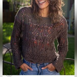 NATURAL LIFE Dark Brown Knit Sweater